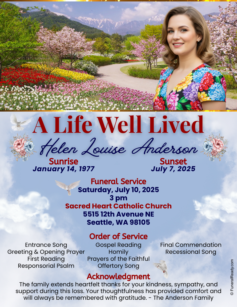 A Life Well Lived Funeral Ready Memorial Programs